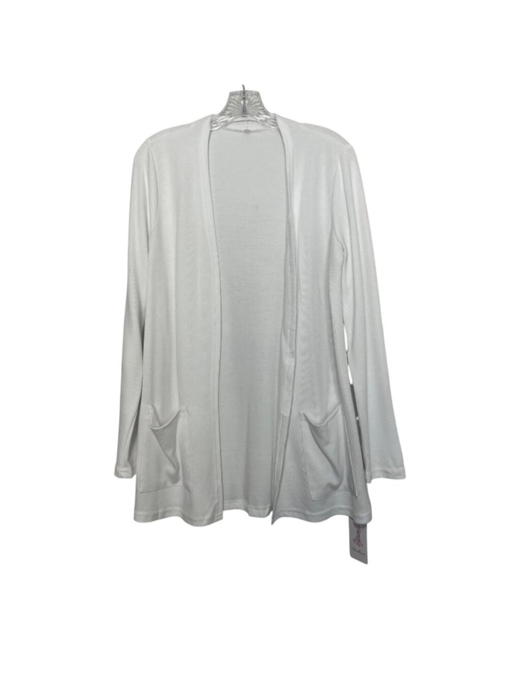 Open Front Cardigan Sweater Small White New Long Sleeve Lightweight